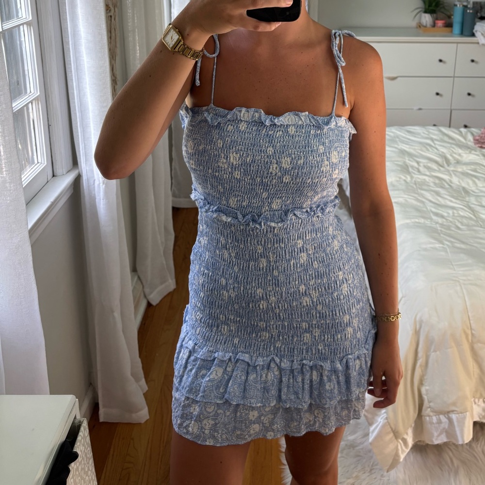 Emory Park Light Blue Floral Mini Dress